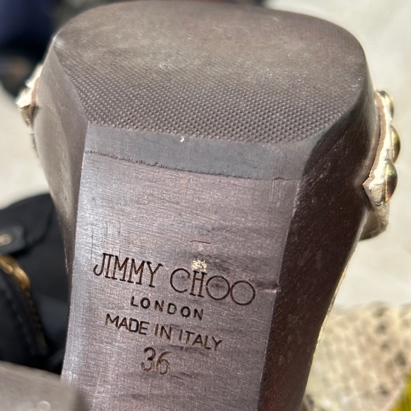 Jimmy Choo Snake Print Lea Heel platform sandal EU 36 US 6 - Picture 5 of 7